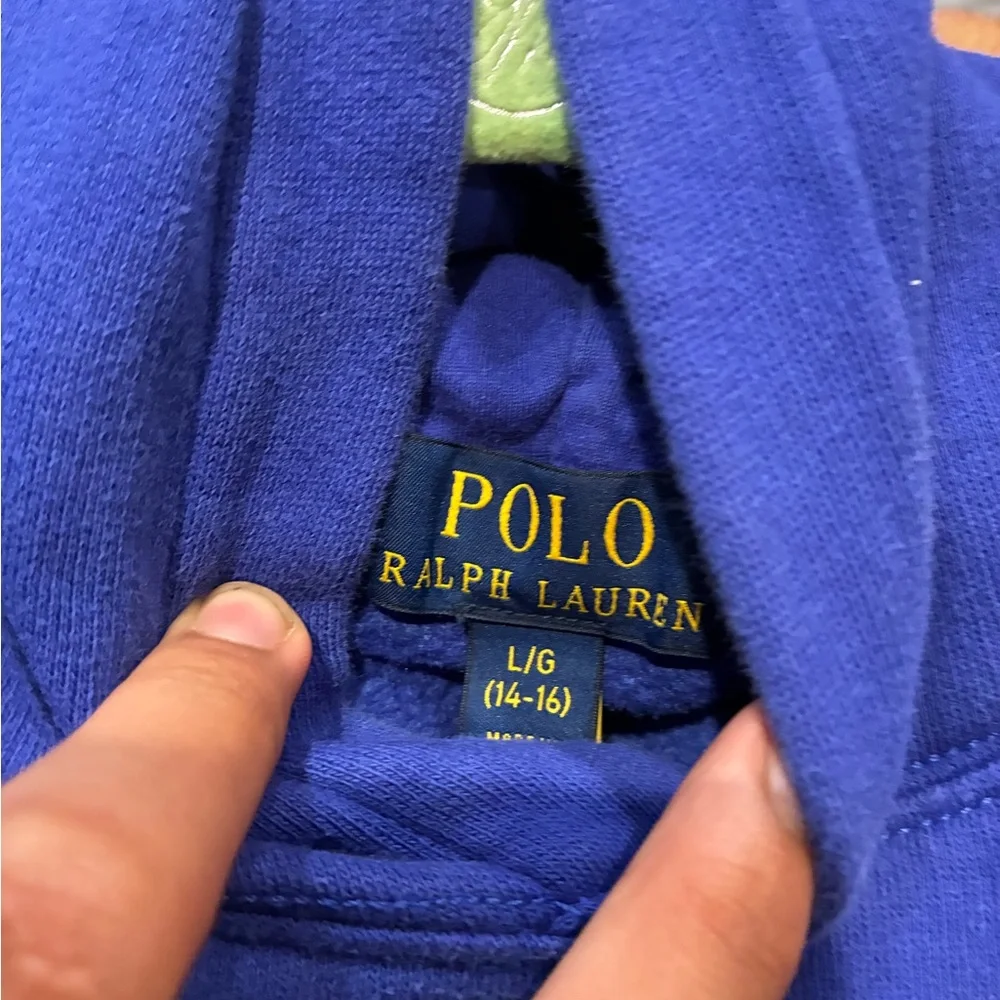 Polo by Ralph Lauren Royal Blue Basketball Hoodie with White Graphic
